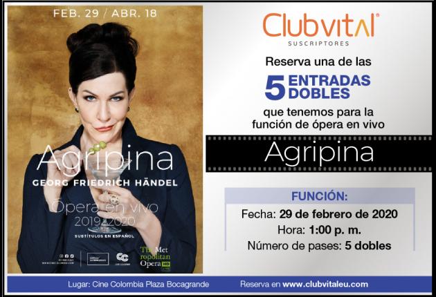 Promoción para la función Agripina - 29 febrero/2020