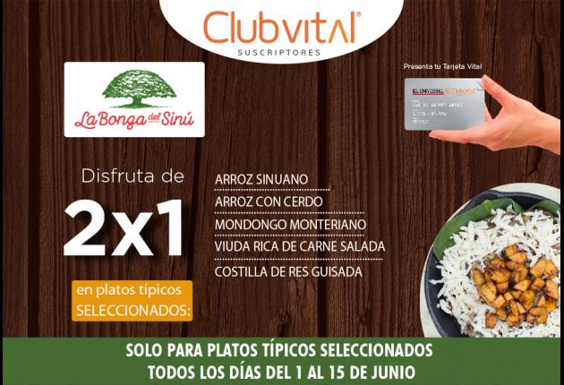 Promoción La Bonca del Sinú - 2x1 en platos típicos seleccionados