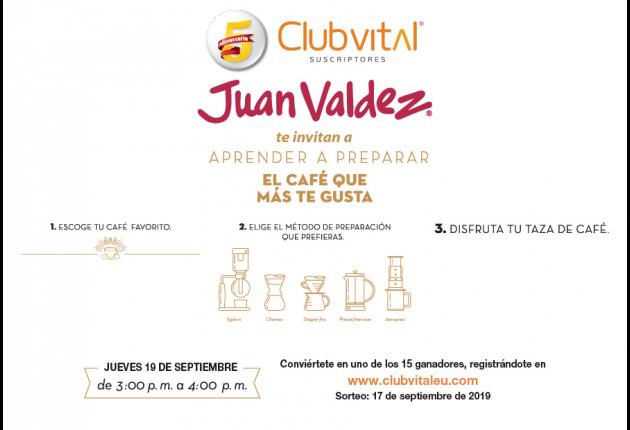 Invitación cata de café Juan Valdez 