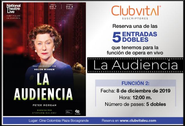 Promoción para la función La Audiencia - 8 diciembre/19