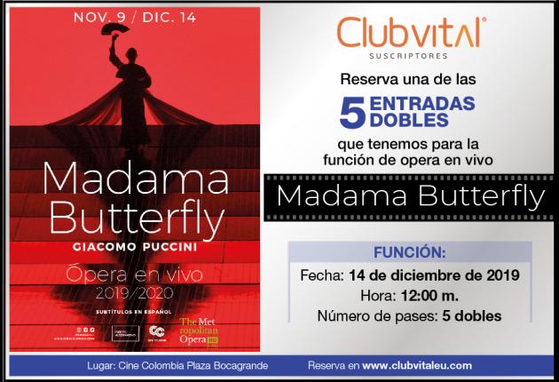 Promoción para la función Madama Butterfly - diciembre 14/19 