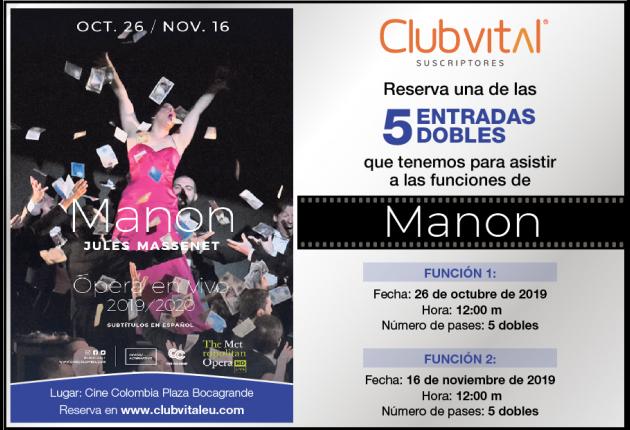 Promoción para la función Manon - 26 octubre/19 
