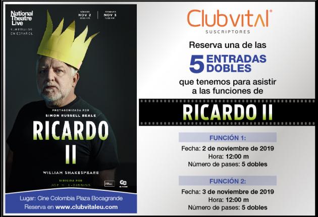 Promoción para la función Ricardo II -  2 Noviembre 2/19 
