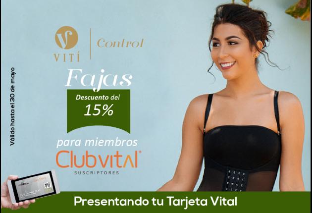 Promoción de 15% de descuento en fajas en Vití.